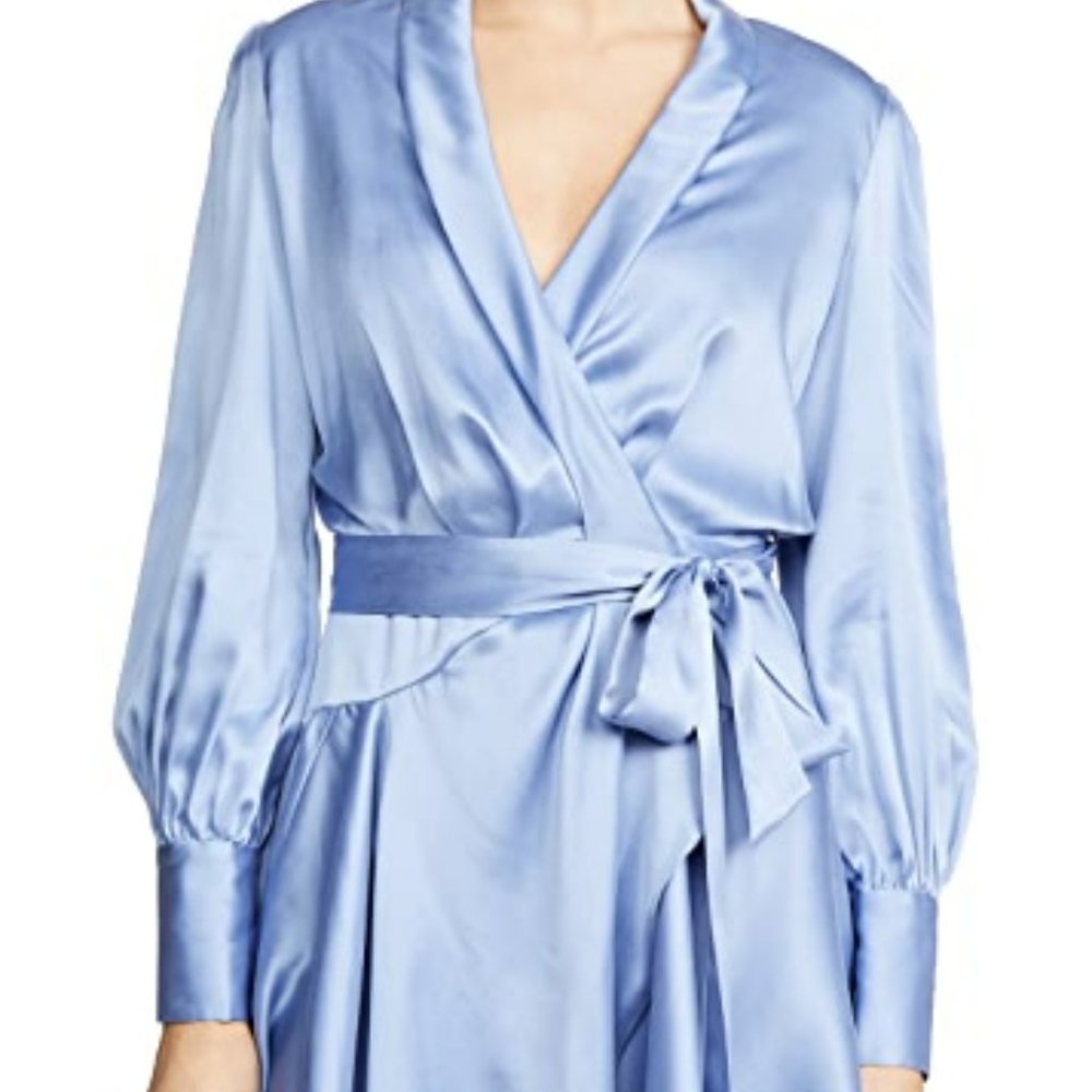 ZIMMERMANN super eight Silk wrap minidress cornflower blue